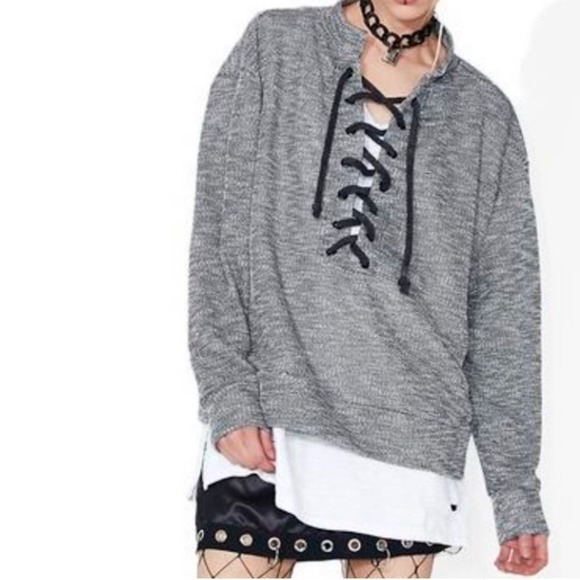 Daydream Nation Terry Dream Sweater Tie Pullover S - Picture 2 of 10